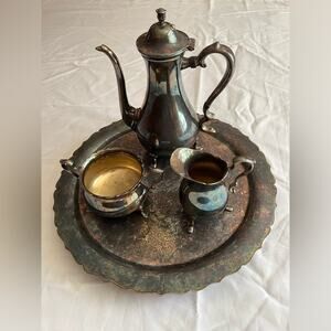 International Silver Co Silver Plated Hollowware 4 Piece Tea/Coffee Set Vintage
